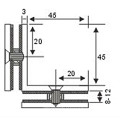 Square 90 graus Banheiro Partition Handrail Fitting